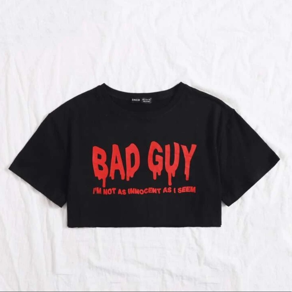‘Bad Guy’ Cropped Tee 🖤